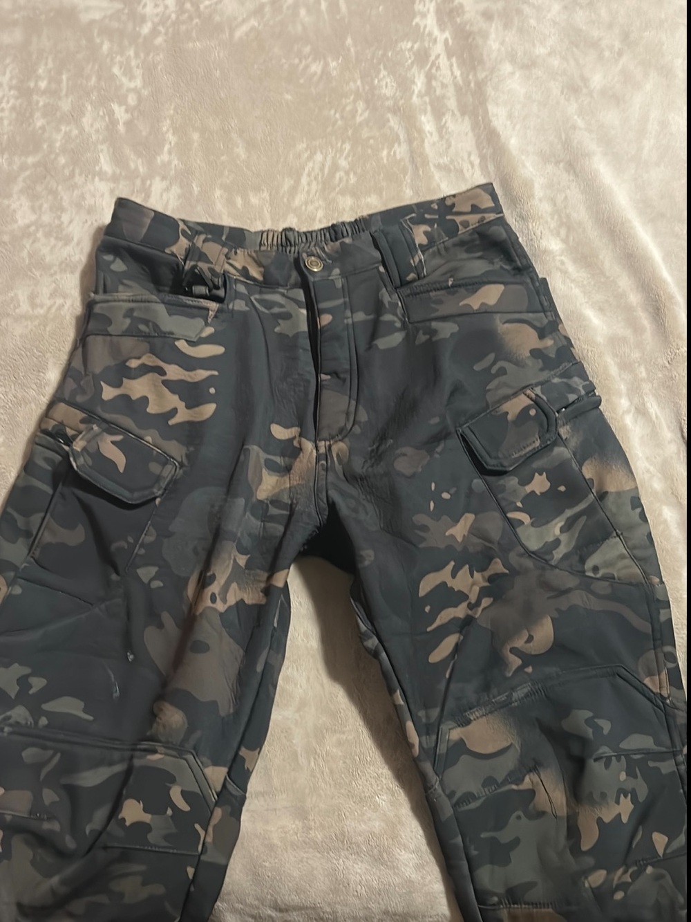 Men's Camouflage Cargo Pants - Black/Brown